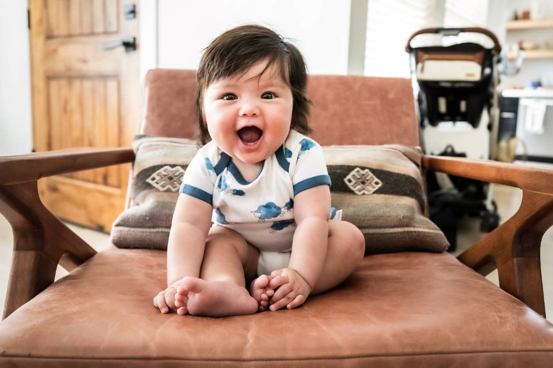 Smiling baby going through a growth spurt