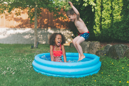 Children participating in summer activities outdoors